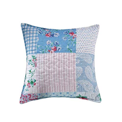 B&B Quilted Bedspreads Patchwork Throw - Box Pattern Cotton Filling Vintage Bedding Double Bed Bedspread - Hypoallergenic Quilt Coverlets Warm Bedding With Pillow Shams Floral Blue Blanket - Cosy Home Interiors B&B Quilted Bedspreads Patchwork Throw - Box Pattern Cotton Filling Vintage Bedding Double Bed Bedspread - Hypoallergenic Quilt Coverlets Warm Bedding With Pillow Shams Floral Blue Blanket - Image 4