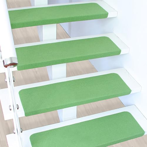 Peldaños de interior para escaleras de madera maciza, alfombras antideslizantes marrones 5