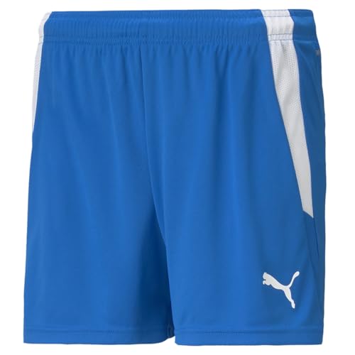 PUMA womens Teamliga Shorts, Electric Blue Lemonade-puma Black, X-Small US