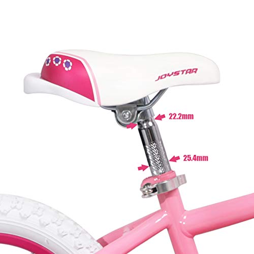 DRBIKE Replacement Bike Seat for 12 14 16 18 20 inch Kids Bike Ergonomics Cycle Saddle for Girls Bike Padded Seat with Parent Handle Kids\' Bike Accessories Parts Pink - Thumbnail 2