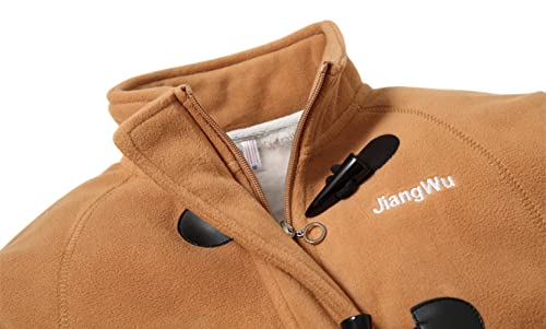Jiangwu Winter Coats For Women Full Zip Polar Fleece Jacket Sherpa Lined Outdoor Warm Coat(Brown,Large) #TOP3