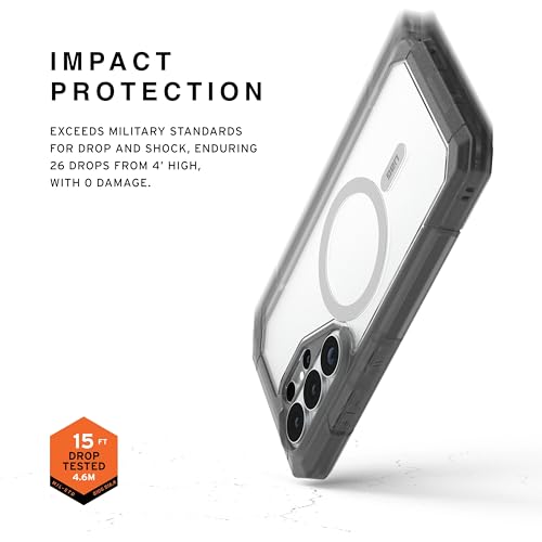 Image of Urban Armor Gear UAG Designed for Galaxy S26 Ultra 5G Case, Trooper - Compatible with Magnetic Charging Slim Transparent Rugged Military Drop Tested Protective Cover - Clear /Ash
