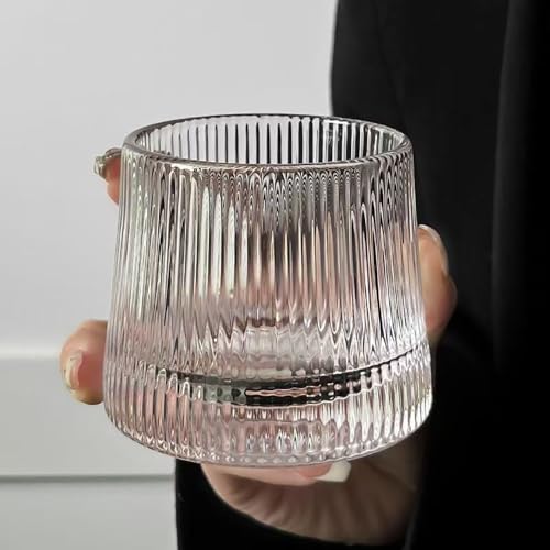 Hbluefat Whiskey Glasses Set of 6, 6.8 Oz Crystal Rotating Whisky Tumblers, Glass Drinkware for Bourbon & Scoth & Vodka, Whiskey Drinks etc (B Style) by Hbluefat - Image 4