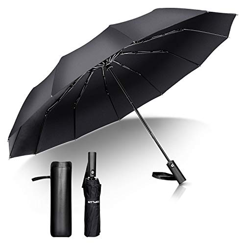 折りたたみ傘 ワンタッチ 自動開閉 頑丈な12本骨 メンズ 105cm 超大サイズ 大きい 210T高強度グラスファイバー 超撥水 晴雨兼用 台風対応 風に強い 梅雨対策 おりたたみ傘 収納ポーチ付き 携帯便利
