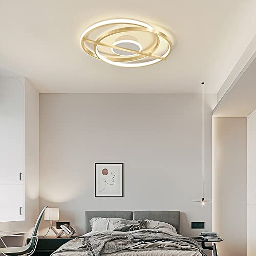 Plafonnier LED à intensité variable doré pour éclairage de chambre - 4