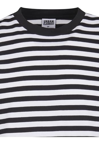 Urban Classics Męski T-Shirt Regular Stripe Tee White/Black L, biały/czarny, L