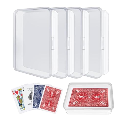 CXLL 4 Pcs Blank Playing Card Case, Plastic Playing Game Cards Storage Box Holder for Business Cards