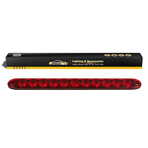 Image of Partsam 15 inch Red Hi Mount Center ID Bar 11 LED Stop Turn Tail Light Trailer Truck 4 Wires