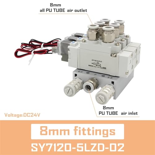 Combinaison d'électrovanne SY7120 à 5 stations pour commande pneumatique - 3