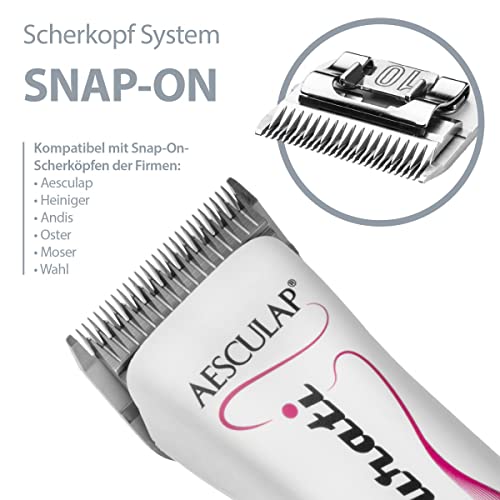 EHASO AESCULAP Profi Hundeschermaschine Set Durati Speed mit Scherk. 1,5 mm + Hundenapf + Aufschiebekammset