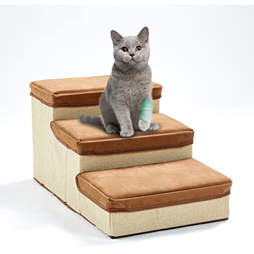 INRLKIT 3Tier Foldable Pet Steps or Stairs, Dog Steps Dog Stairs/Ramps
