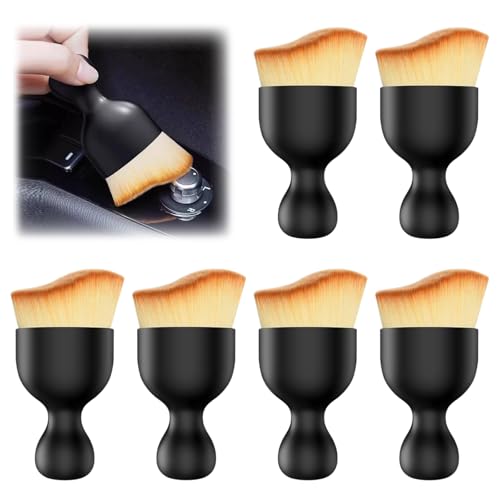 SAIIURV 6 Pièces Kit de Nettoyage Voiture Intérieur Pinceau Detailing Automatique de Voiture Détail Brosse Douce de Nettoyage pour La Voiture Tableau De Bord, Intérieur, Extérieur (6PCS)
