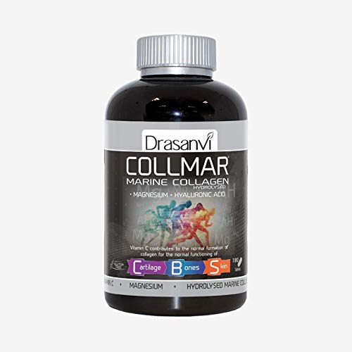 Drasanvi Bundle Collmar Magnesium 180 Tablets Hydrolyzed Marine Collagen + Hydrolysed Marine Collagen Beauty 275G - Spanish Products - Provides Smoothness And Elasticity - Cartilage And Bones #TOP1