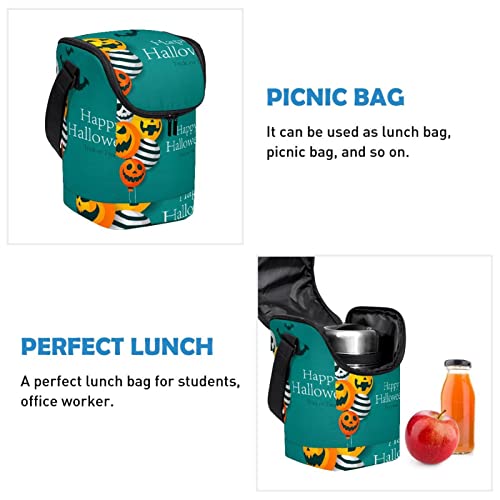 Bolsa de almuerzo con diseño de globo festivo y cierre de cremallera 3