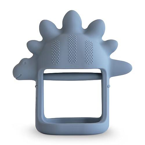 Image of mushie Silicone Baby No-Drop Dino Teether Toy