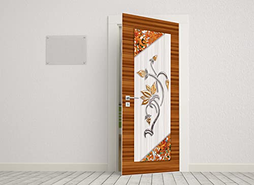 Image of 3D Modern Design Vinyl Door Sticker /Wallpaper | Waterproof for Door, Almirah, Table, Ac, Fridge Size - 30x78 inch
