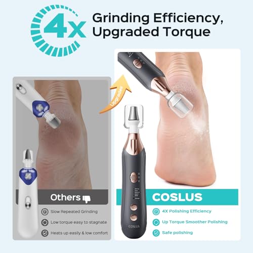 COSLUS C43 Professional Manicure Pedicure Kit, 5-in-1 Electric Nail File for Toenail Hand Feet - Upgrade Wider Grinder for Thick Nails Care, Cordless, 5 Speed, for Men Women Seniors Home Salon, Gray by COSLUS - Image 2