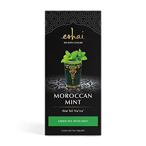 Eshai Moroccan Mint Tea (Atai bil Na'Na) - Green Tea with Mint - 100g Box Loose Leaf Tea