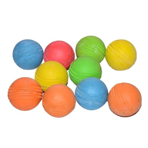 Image of Multi Color Rubber Stumper Cricket Ball Durable Standard Size, Lightweight, Practice & Training, High Grip, Bounce, Outdoor & Indoor Use, for Gully Cricket, Adults & Kids