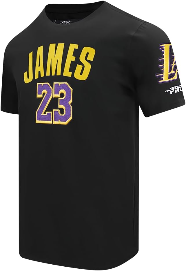 Pro Standard Mens NBA Los Angeles Lakers Lebron James #23 Classic Player Short Sleeve Tee Black XL - Image 3