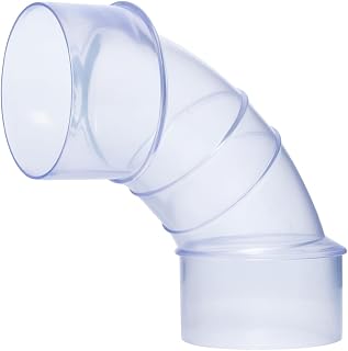 POWERTEC 70364V 4 Inch OD 90 Degree Elbow for 4 Inch Dust Collection Hose Connector (Clear), 1 Pack