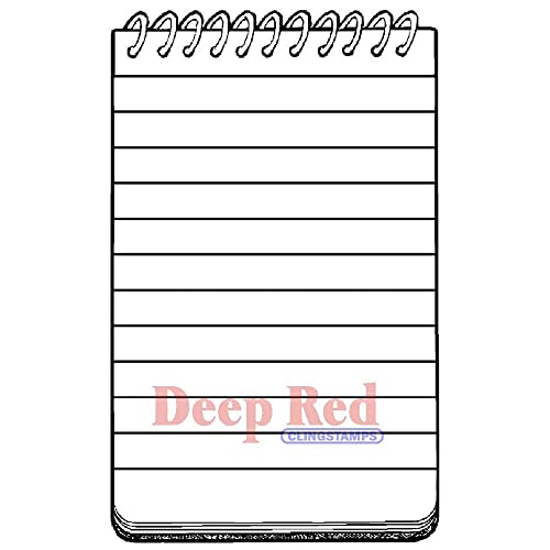 Deep Red Stamps Notebook Spiral Pad Rubber Cling Stamp 2 X 3.2 Inches #TOP1