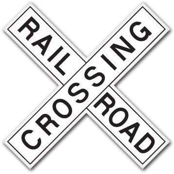 Adhesivo de vinilo de cruce de ferrocarril, calcomanía para parachoques de casco de teléfono de coche