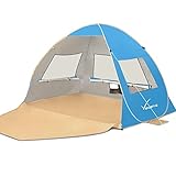 Venustas Beach Tent, Pop Up Beach Tent, Pop Up Beach Shade with UPF 50+, Portable Sun Shade Pop Up Tent, Light Weight Pop Up Beach Shade for 3-4 People