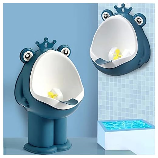 Frog Pee Training,Kids Potty Training Urinal for Boys,Toddler Standing Wall Mounted Toilet,Frog Shape Pee Trainer with Funny Aiming Target(Dark Blue)