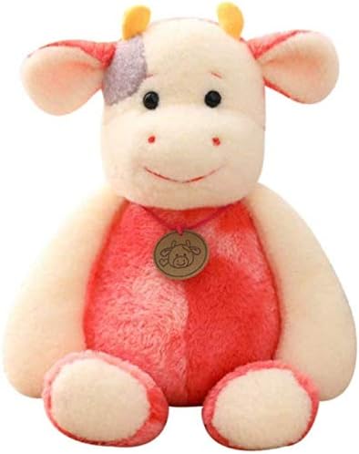Amazon ぬいぐるみ赤い牛のおもちゃ人形ぬいぐるみ動物の牛のおもちゃ座っている子供のための牛のおもちゃ眠っている枕クリスマスの誕生日プレゼント35cm ぬいぐるみ おもちゃ