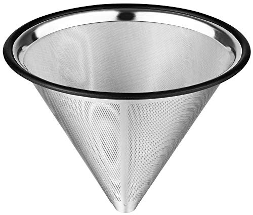 Teemade Pour Over Coffee Filter Metal Base Reusable Stainless Steel Coffee Dripper Perfect For Chemex Hario Bodum & Other Coffee Makers Paperless Coffee Filter For Sustainable Brewing #TOP6