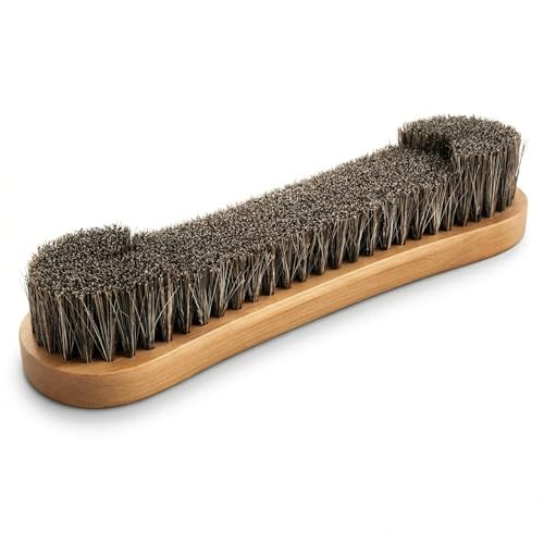 Soft Horsehair Surface Care Tool - Professional Billiard Table Cleaner with U-Shaped Dense Bristles - Ergonomic Wood Handle for Luxury Furniture Auto Leather Carpet and Garment Dusting (12 INCH)