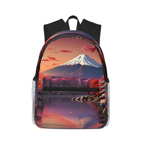 Sac à dos d'université ergonomique Mont Fuji avec poches extérieures et légèreté