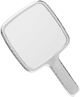 Portable Silver Handheld Makeup Mirror Large ...