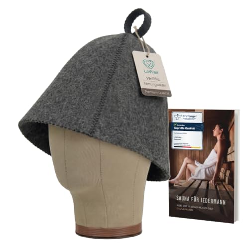LoWell® Saunahut Damen & Herren – Wollfilz – Grau