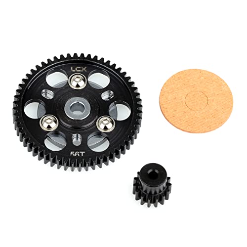 Lcx Racing 1/10Th Rc Crawler Car Hardened Steel 32P 56T Spur Gear W/ 15T Pinion Gear For Axial Scx10 Wraith #TOP23
