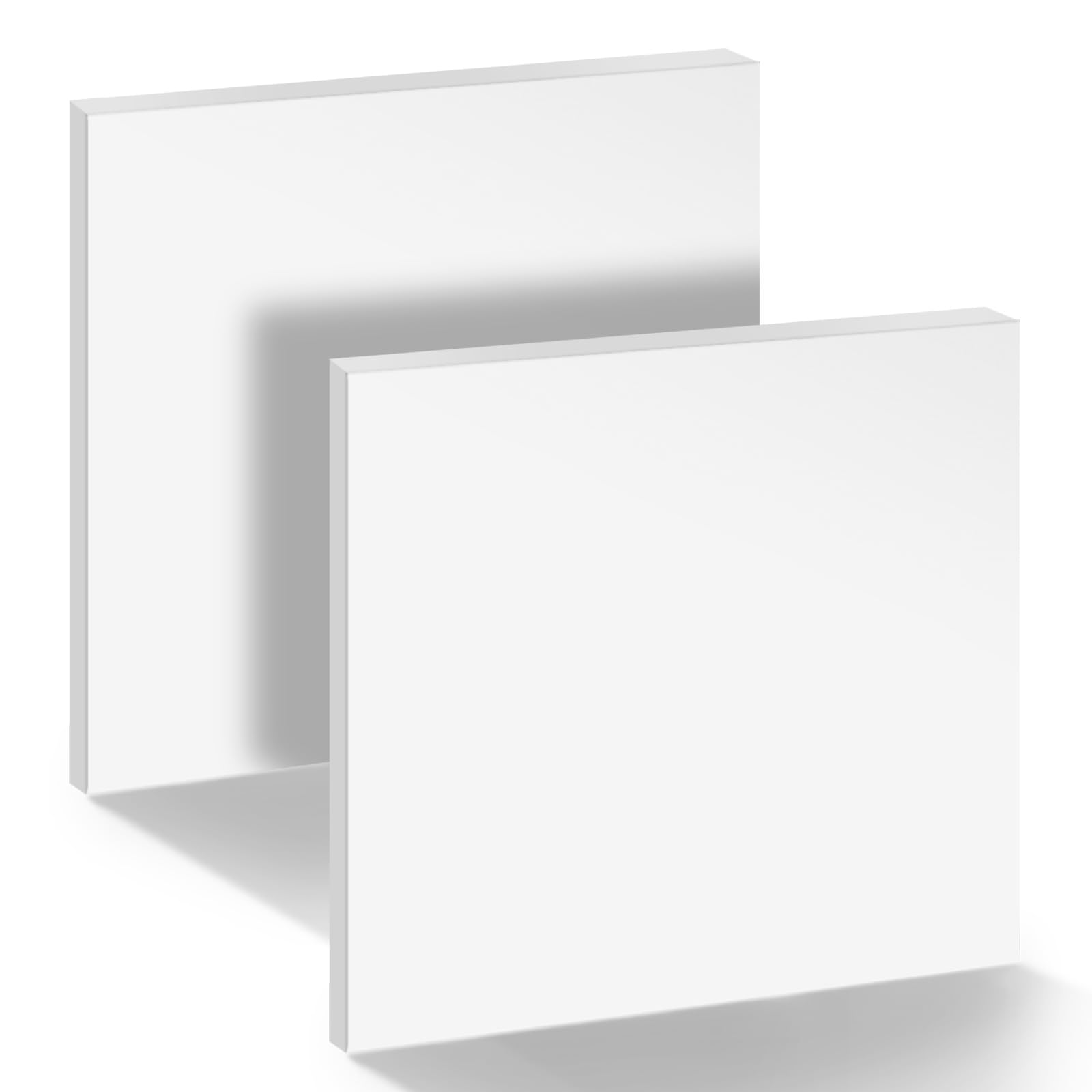 2PCS HDPE Plastic Sheet 1/2 Inch Thick 12" x 12", Hard Hdpe Polyethylene Sheets,High Density Polyethylene Board Solid Plastic Block for DIY Projects