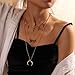 Produktbild Ushiny Vintage Layered Choker Halskette mit Halbmond und Kreuz Anhänger Schmuck Kette für Damen und Mädchen (Gold)