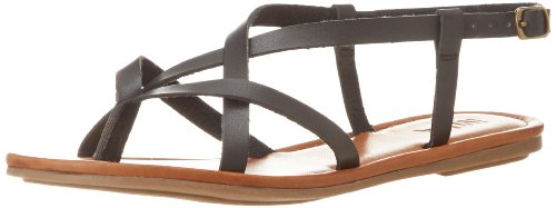 MIA Women's Cruise Flat Sandal, Black, 8 M US