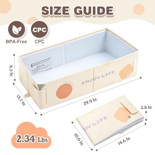 Image of Toddler Bath Tub for Shower, Foldable Baby Bathtub, Portable Kids Bathtub & Collapsible Bathtub for Toddlers 1-8, Infant Newborn, Travel Baby Bath, Banera para Bebe, White Dot