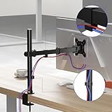 Duronic Single Monitor Arm DM151X3 Height Adjustable Monitors Stand Riser Clamp for 13”-32” PC screens Monitors Desk Mounts with VESA 75/100 Monitor Mount with 8kg capacity - Image 5