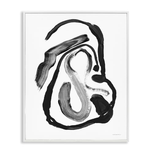 Minimal Modern Abstract Faces Doodle, 24 x 30 Inch Framed Giclée Print