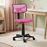 IDIMEX Chaise de Bureau pour Enfant Milan Fauteuil pivotant et Ergonomique sans accoudoirs, siège à roulettes avec Hauteur réglable, revêtement Mesh Rose