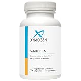 XYMOGEN 5-MTHF ES - 17,000 mcg DFE - Bioactive Folate Supplement as Quatrefolic - Mood, Cardiovascular + Methylation Support - Vitamin B Methyl Folate as L Methylfolate (60 Capsules)
