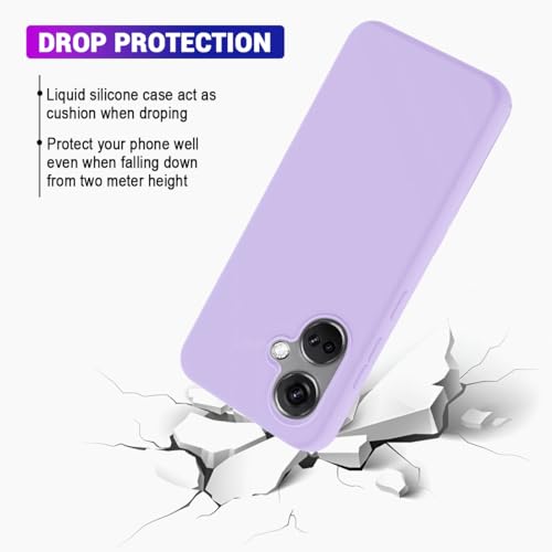 Image of LIRAMARK Liquid Silicone Soft Back Cover Case for OnePlus Nord CE 3 5G (Lavender)