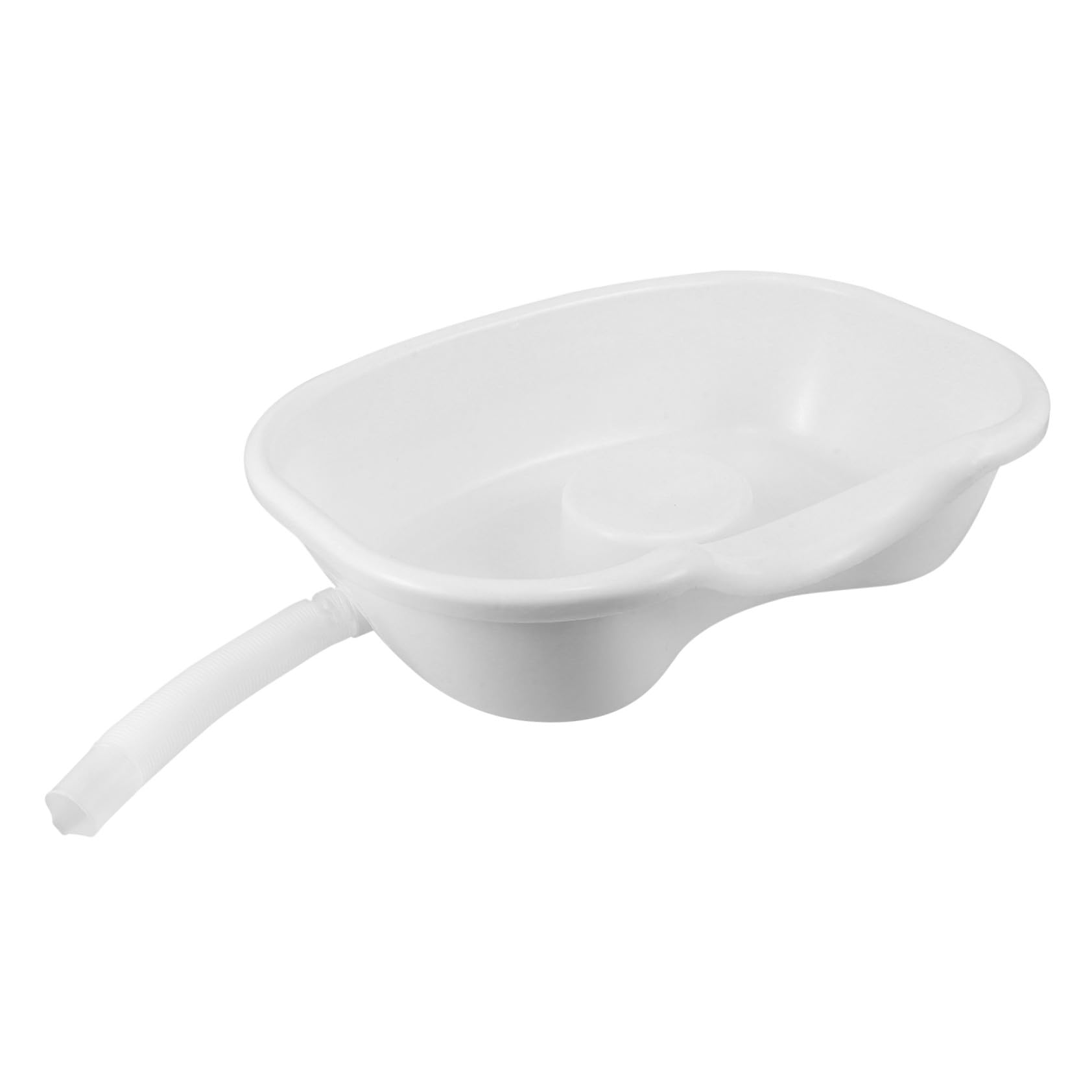 Lavacabezas Portátil de Plástico Blanco, Ergonómico y Profundo