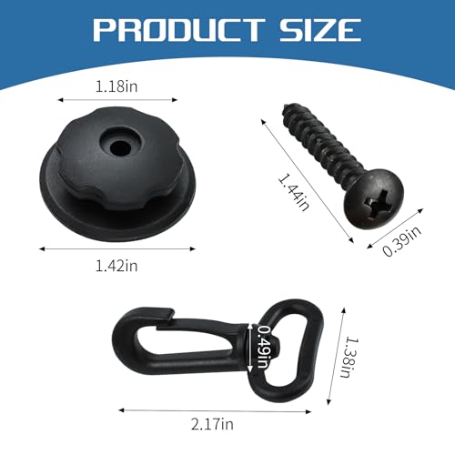 Wuyaoyao 4PCS Car Cargo Net Hooks, Sturdy Trunk Storage Net Hooks with Screws, Fastener Hardware Kit Replacement for Fixing Vehicle Cargo Nets, Car Accessories for Most Cars (Hook Accessories)