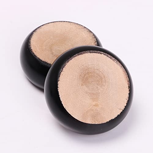 logyues 4pcs Black 3x7cm Round Shape Wood Sofa Cabinet Furniture Feet Legs Lifter for Sofa,TV cabinet Cupboard, Coffee table,Bed foot - Image 4