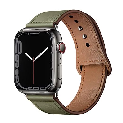 Qeei Kompatibel med Apple Watch Armband Series 6 SE & 5 4 3,Innovativ Hemlig Spänne Äkta Läder Klockband Ersättningsrem för iWatch 40mm 38mm,Armégrön