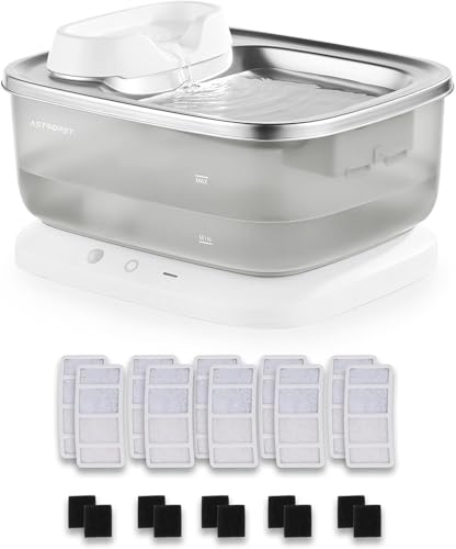 AstroPet 7L Trinkbrunnen für Hunde und Katzen, Ultraleiser, Kabelloser, Automatischer Katzenbrunnen und Hundebrunnen, 40 Tage Lange Akkulaufzeit, Weniger als 30dB Extrem Leiser, Einfache Reinigung